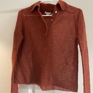 Vince Rust Polo Sweater
